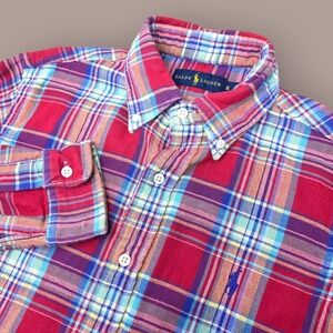 Ralph Lauren Double Face Lined Flannel Red Button-Down Shirt Size Small Gorpcore